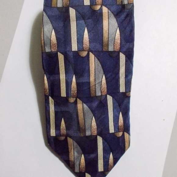 Pierre Balmain Paris Blue Men's 100% Silk Vintage Neck Tie EUC - Picture 5 of 6